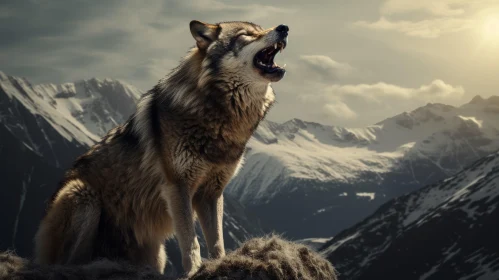 Howling Wolf on Mountain Top: A Whistlerian Portrayal