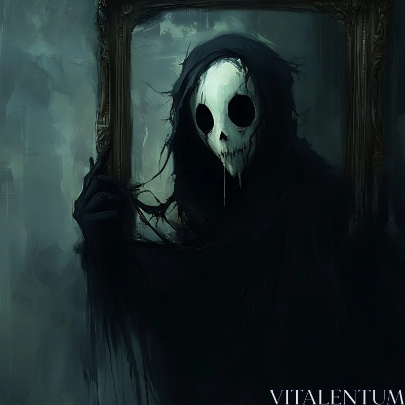 AI ART Dark Framed Skull Figure