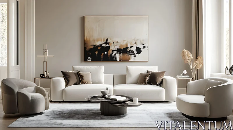 AI ART Modern Interior Design with Neutral Palette