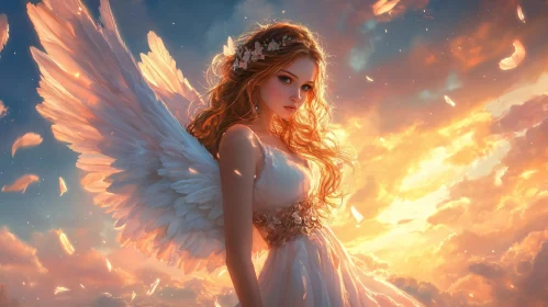 Celestial Angel with Wings Artwork