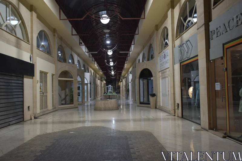 Serene Mall Corridor Interior Free Stock Photo