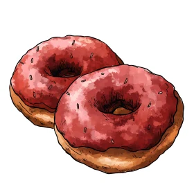 Pink Glazed Donuts Illustration