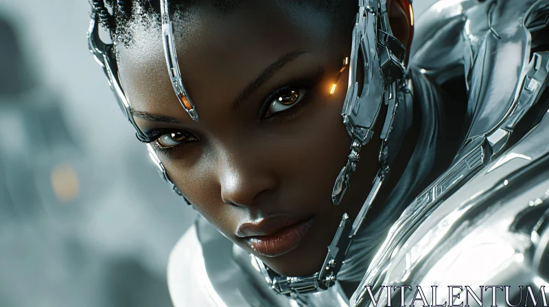 Futuristic Cyborg Close-Up AI Image