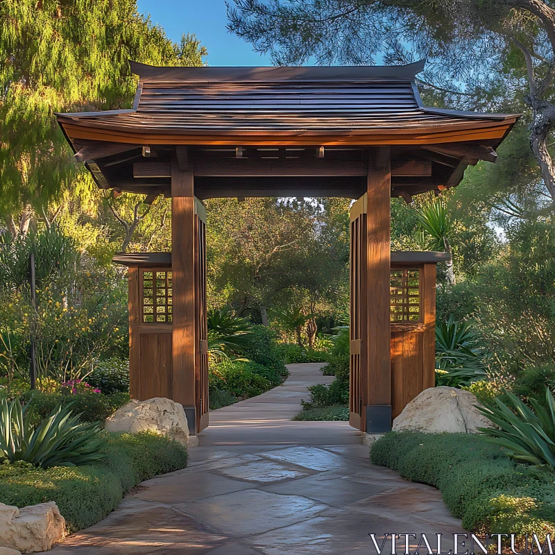 Zen Garden Entrance View AI Image