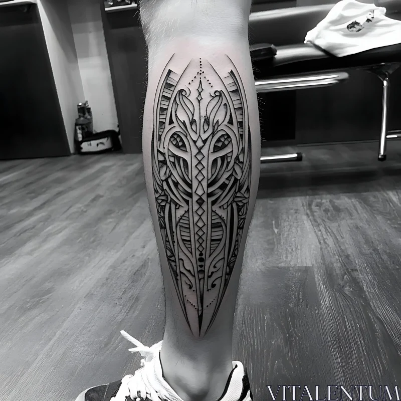 Geometric Ornamental Tattoo Design AI Image