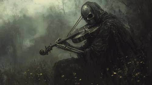 Grim Reaper's Serenade: A Dark Musical Piece