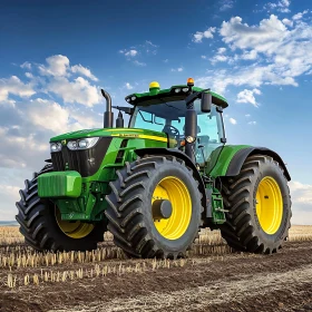 Agricultural Tractor on Farmland