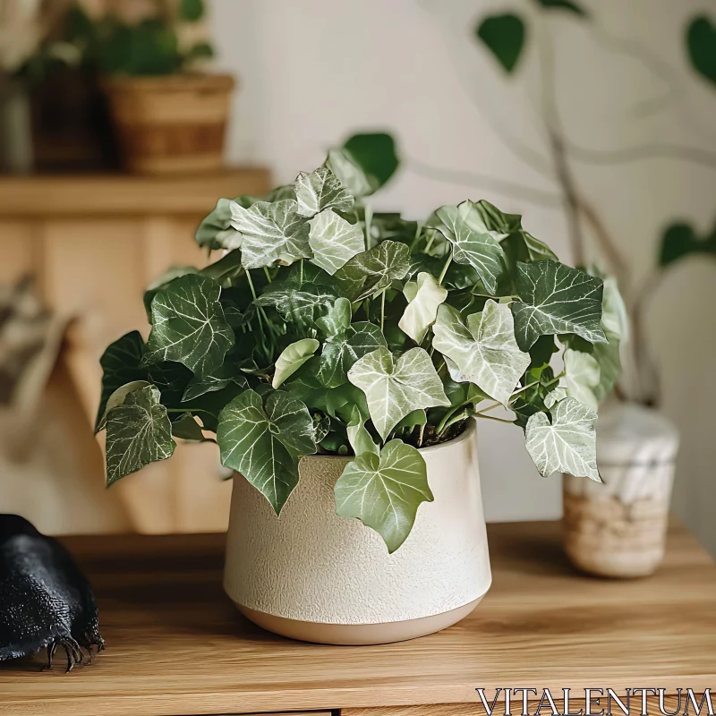 Ivy's Tranquil Greenery in Natural Light AI Image