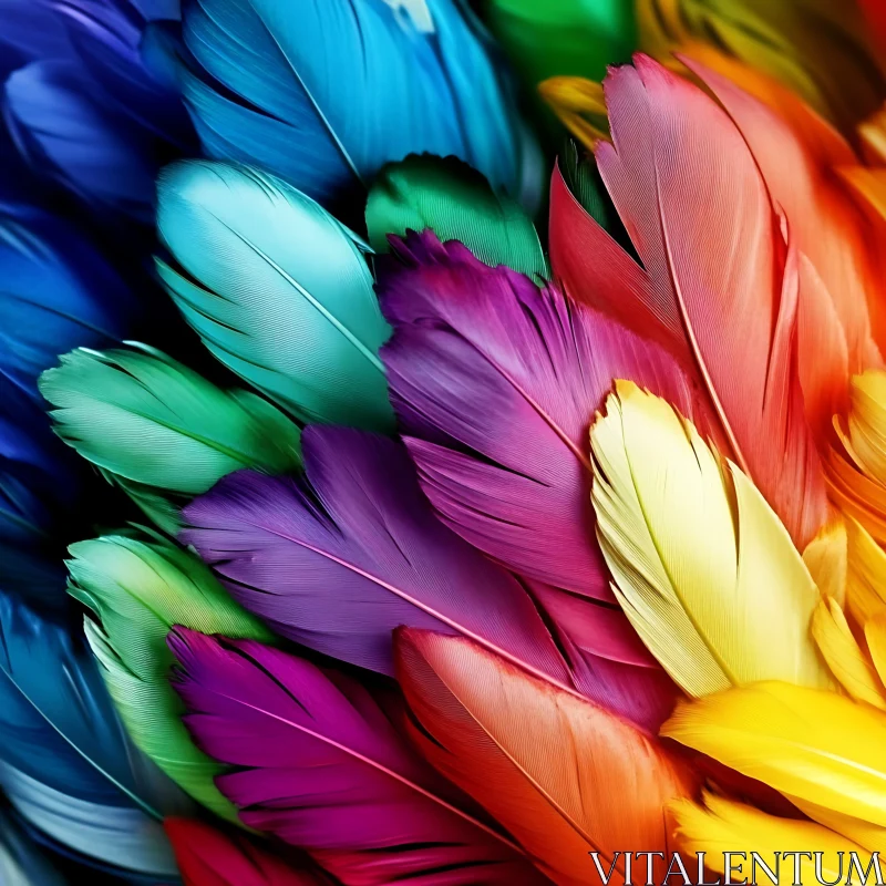 Spectrum of Feathers: An Abstract Composition AI Image