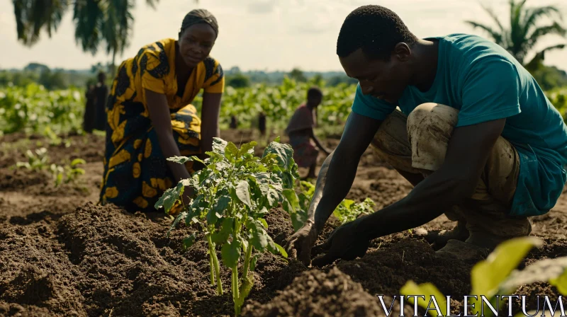 Agricultural Workers in Field AI Image