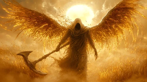 Winged Reaper in Golden Sunlight