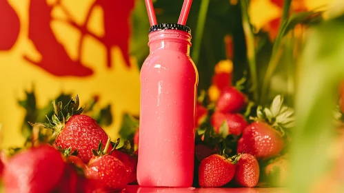 Pink Drink with Strawberries