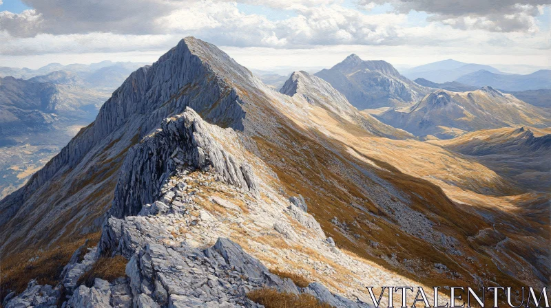 Breathtaking Mountain Peaks and Scenic Landscape AI Image