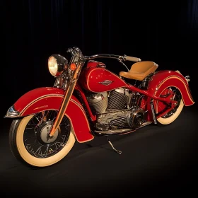 Vintage Motorcycle on Black Background