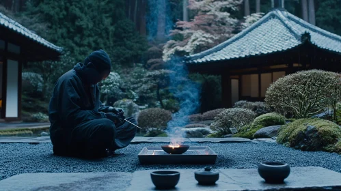 Meditative Practice in Tranquil Garden