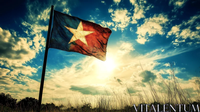 Patriotic Flag Under the Sun AI Image