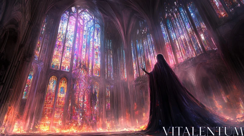 Mystical Cathedral Interior AI Image