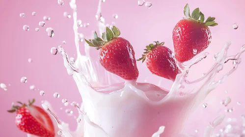 Strawberries in Creamy Milk