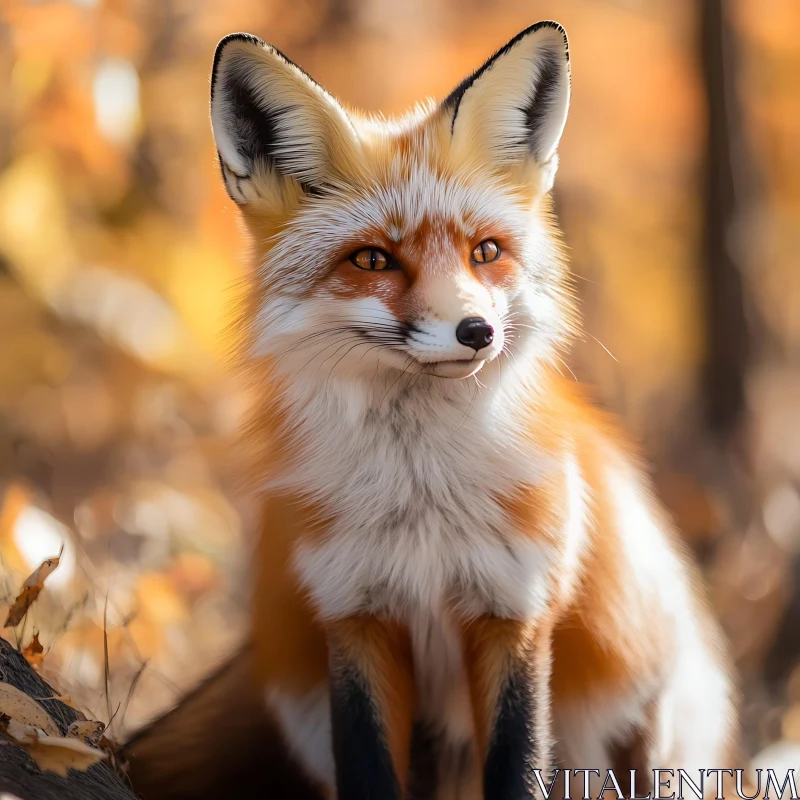 Fox in the Autumn Forest AI Image