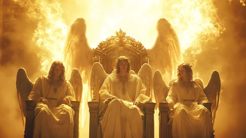 Angels Enthroned in Fiery Splendor