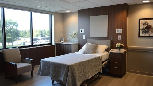 Calm Hospital Room with Natural Light