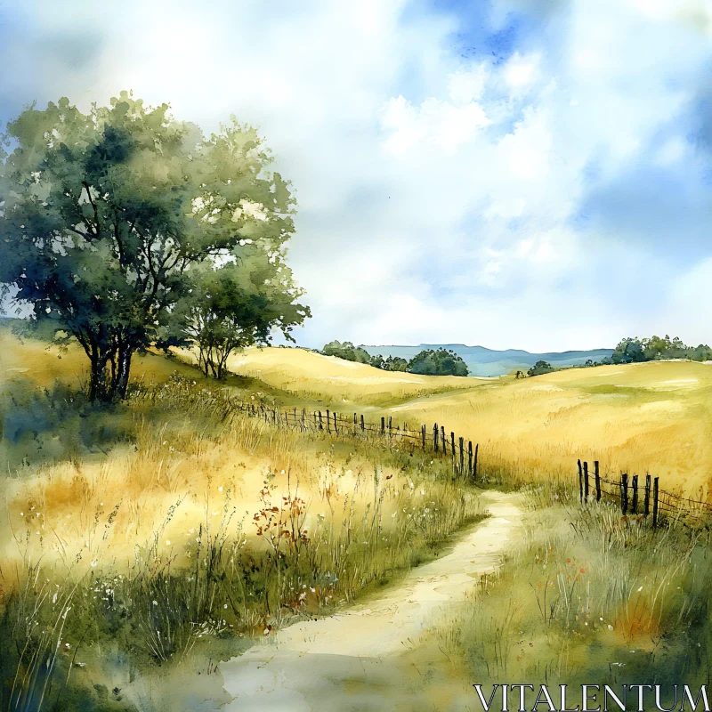 AI ART Scenic Route Through Summer Fields