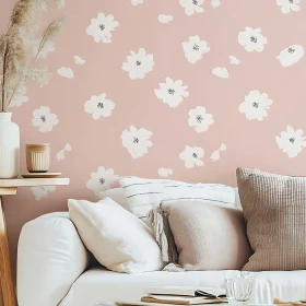 Cozy Room with Floral Wallpaper