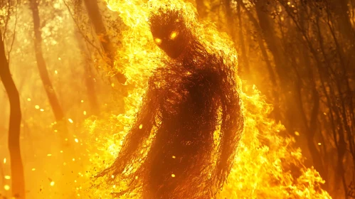 Forest Ablaze: A Fiery Specter