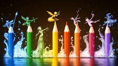 Spectrum Fairies: Whimsical Pencil Art