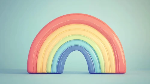 Colorful Rainbow Arch on Blue Background