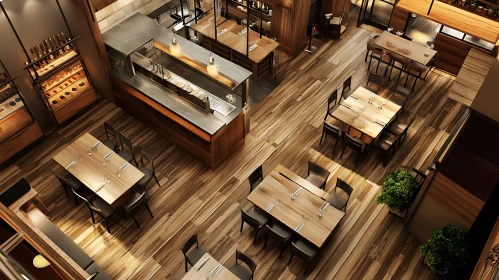 Wooden Furnished Restaurant Interior