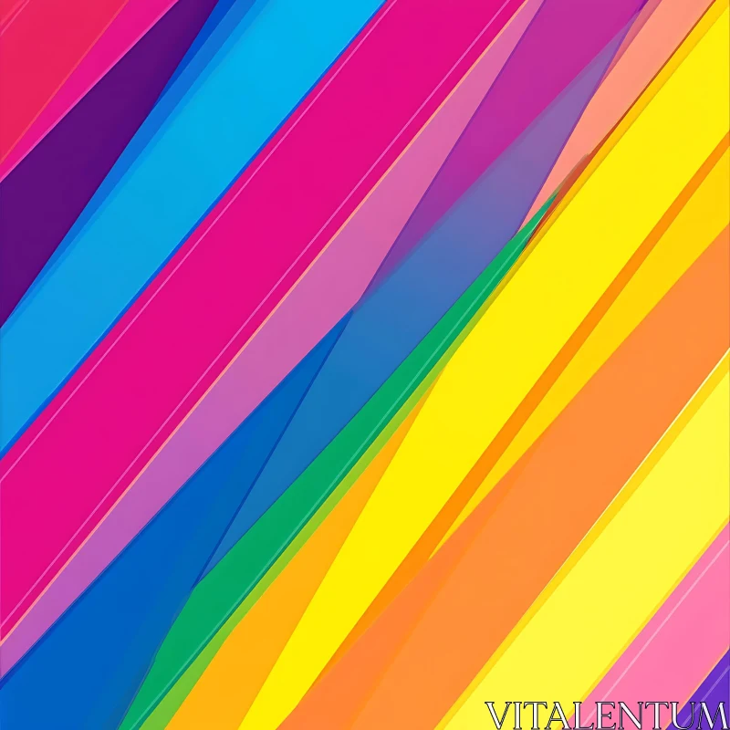 Rainbow Diagonal Lines Abstract Art AI Image