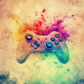 Xbox Controller with Paint Splatter