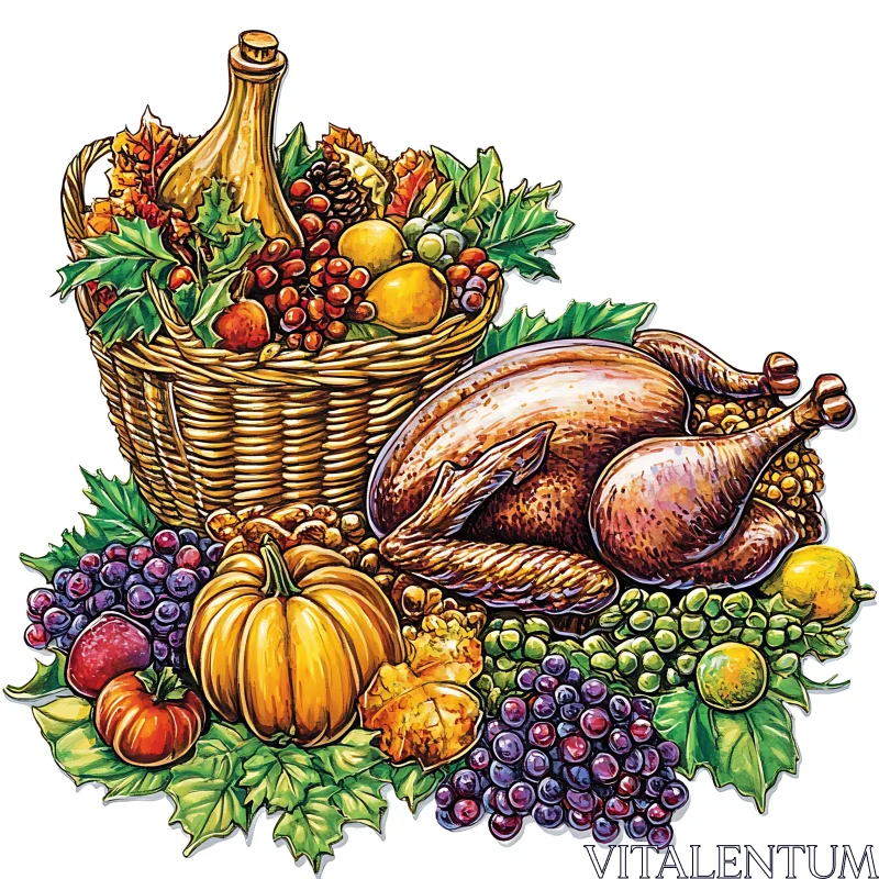 Autumn Harvest Bounty: A Thanksgiving Delight AI Image