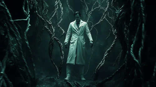 Man in White Coat, Dark Ambiance