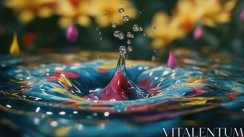 AI ART Colorful Liquid Splash with Water Droplet