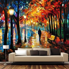 Night Walk in the City Painting