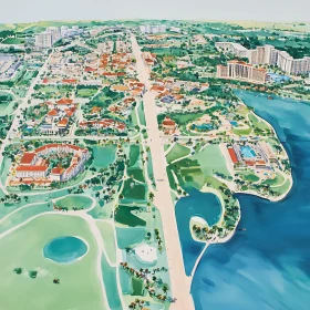 Bird's Eye View of Waterfront City