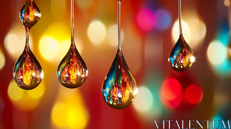 AI ART Colorful Reflections in Glass Droplets