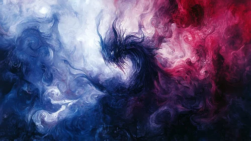 Ethereal Abstract of Dragon and Swirls