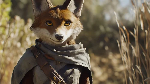 Anthropomorphic Fox in Scarf