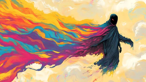 Abstract Figure with Swirling Colors