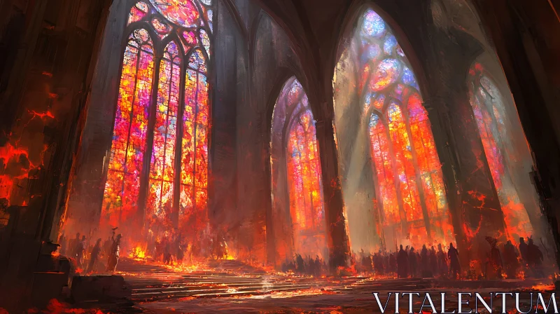 Cathedral of Fire AI Image