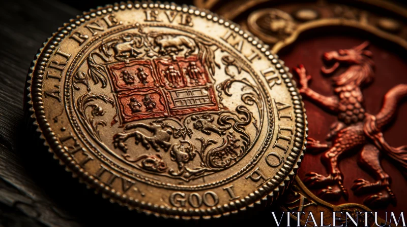 Intricate Game of Thrones Coin: A Macro Artistry AI Image