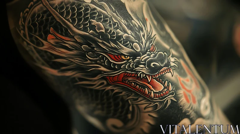 Fierce Dragon Tattoo Design AI Image