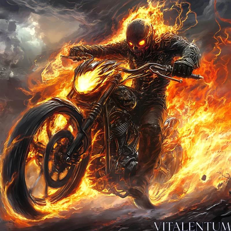 Inferno Ride: The Ghost Rider AI Image