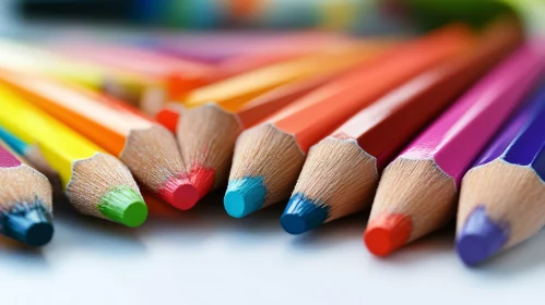 Vibrant Colored Pencils Still Life