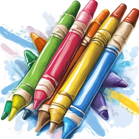 Vibrant Crayons Composition