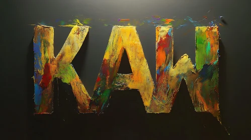 Colorful KAW Typography on Dark Backdrop