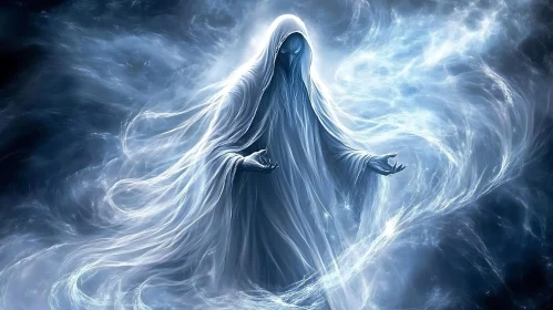 Mystic Angel Figure in White Robes